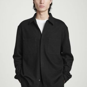 RELAXED BOILED-WOOL OVERSHIRT