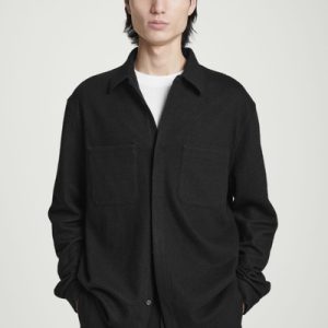 RELAXED BOILED-WOOL OVERSHIRT
