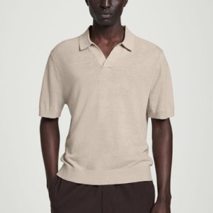 KNITTED LINEN POLO SHIRT