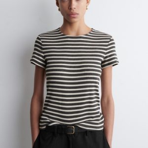 SHRUNKEN SLIM RIBBED T-SHIRT