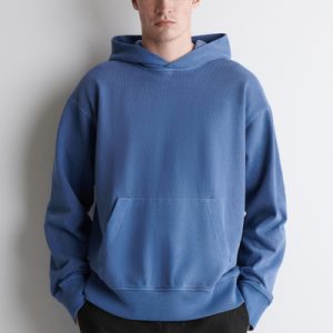 WASHED COTTON-JERSEY HOODIE