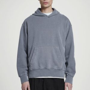 WASHED COTTON-JERSEY HOODIE