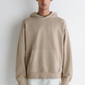 WASHED COTTON-JERSEY HOODIE