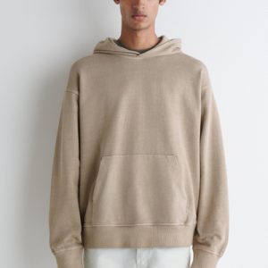 WASHED COTTON-JERSEY HOODIE