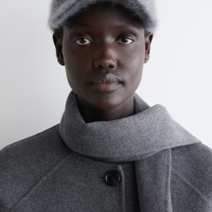 BRUSHED-CASHMERE BASEBALL CAP