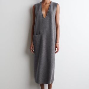 BOILED-WOOL MIDI DRESS