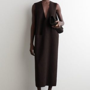 BOILED-WOOL MIDI DRESS