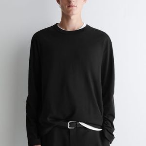 RELAXED JERSEY INTERLOCK LONG-SLEEVED T-SHIRT