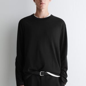 RELAXED JERSEY INTERLOCK LONG-SLEEVED T-SHIRT