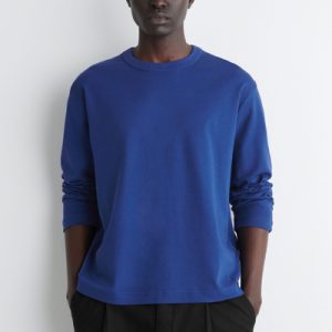 RELAXED JERSEY INTERLOCK LONG-SLEEVED T-SHIRT