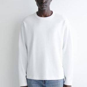 RELAXED JERSEY INTERLOCK LONG-SLEEVED T-SHIRT