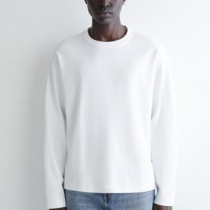 RELAXED JERSEY INTERLOCK LONG-SLEEVED T-SHIRT