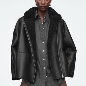 OVERSIZED SHEARLING AVIATOR JACKET