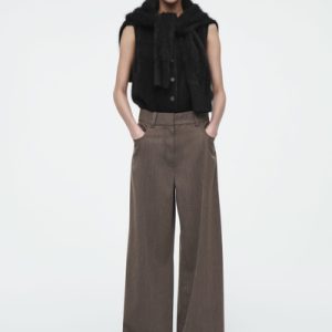 REGULAR WOOL-BLEND WIDE-LEG PANTS