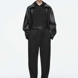 SLIM TAILORED WOOL-BLEND PANTS