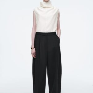 WOOL-BLEND WIDE-LEG PANTS