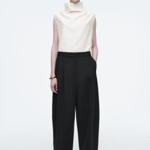 WOOL-BLEND WIDE-LEG PANTS