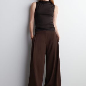 RELAXED WOOL-BLEND WIDE-LEG PANTS
