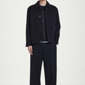 TAILORED WOOL-FLANNEL STRAIGHT-LEG TRACK PANTS