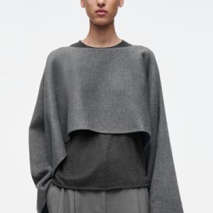DOUBLE-FACED WOOL HYBRID CAPE