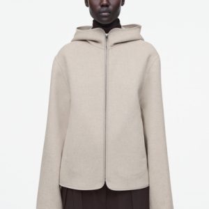 HOODED DOUBLE-FACED WOOL JACKET