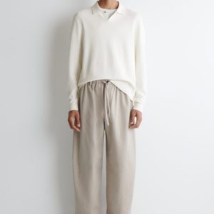 BARREL-LEG DRAWSTRING PANTS