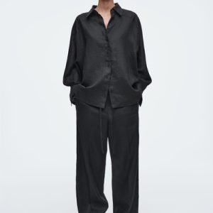 LINEN DRAWSTRING PANTS