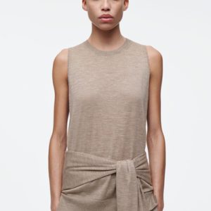 ATTACHED LAYERED FINE CASHMERE CARDIGAN