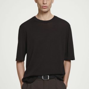 KNTTED WOOL-SILK T-SHIRT