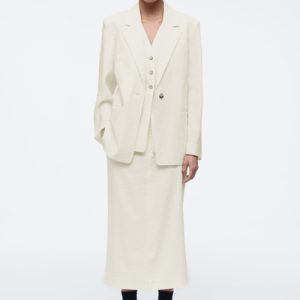 TAILORED LINEN PENCIL SKIRT