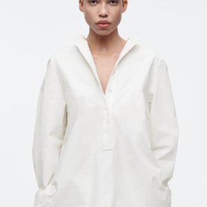 COLLARLESS HALFPLACKET SHIRT