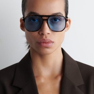 OVERSIZED SQUARE-FRAME AVIATOR SUNGLASSES