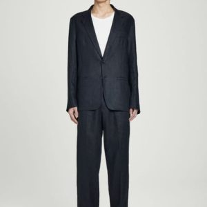 RELAXED LINEN TAPERED PANTS