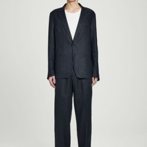 RELAXED LINEN TAPERED PANTS