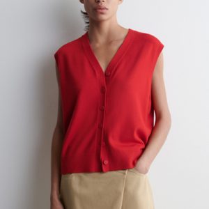VNECK MERINO WOOL WAISTCOAT