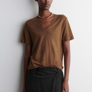 V-NECK LINEN T-SHIRT