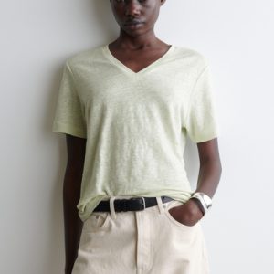 V-NECK LINEN T-SHIRT
