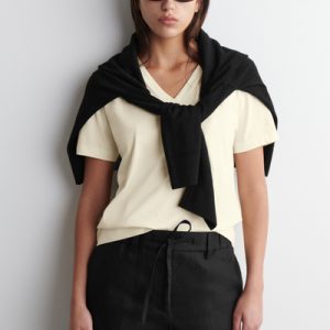 V-NECK COTTON T-SHIRT