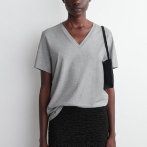 V-NECK COTTON T-SHIRT