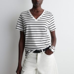 V-NECK COTTON T-SHIRT