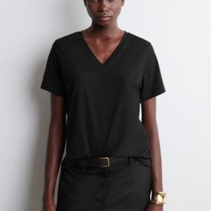 V-NECK COTTON T-SHIRT