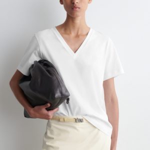 V-NECK COTTON T-SHIRT