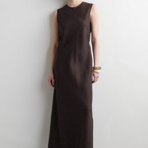 BIAS CUT LINEN BLEND MIDI DRESS