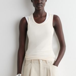 RIBBED SILK TANK TOP