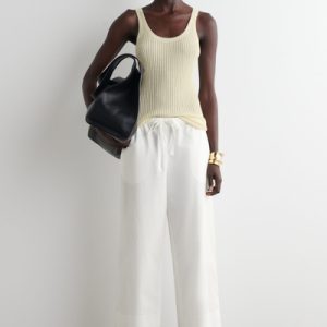 DRAWSTRING COTTON PANTS