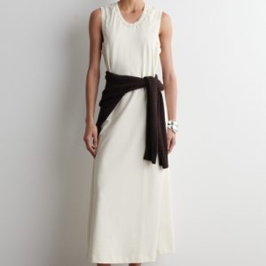 RUFFLED COTTON MIDI DRESS