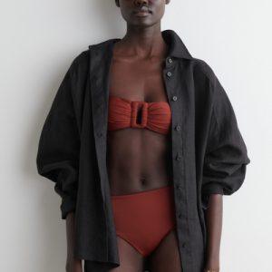 GATHERED BANDEAU BIKINI TOP