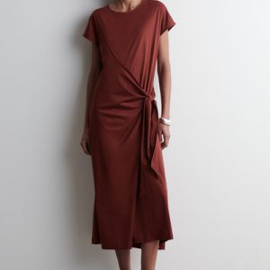 WRAP-FRONT T-SHIRT DRESS