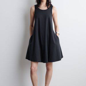 COTTON-JERSEY MINI SWING DRESS