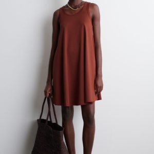 COTTON-JERSEY MINI SWING DRESS